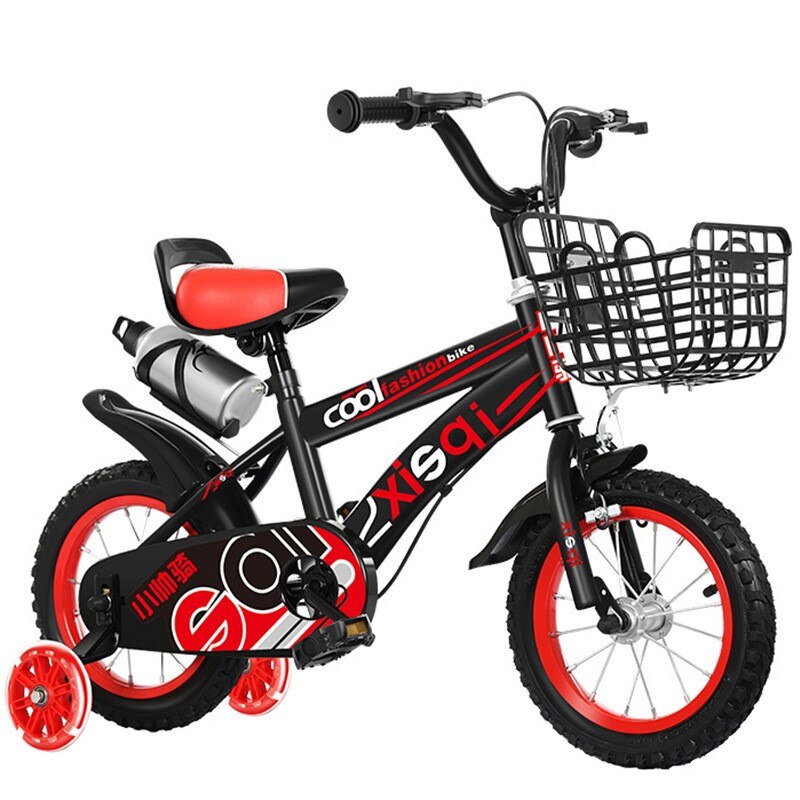 사일런트 보조 휠 장착 어린이 산악 자전거, 편안한 새들 미끄럼 방지 및 내마모성 안전 제동, 3-12 세